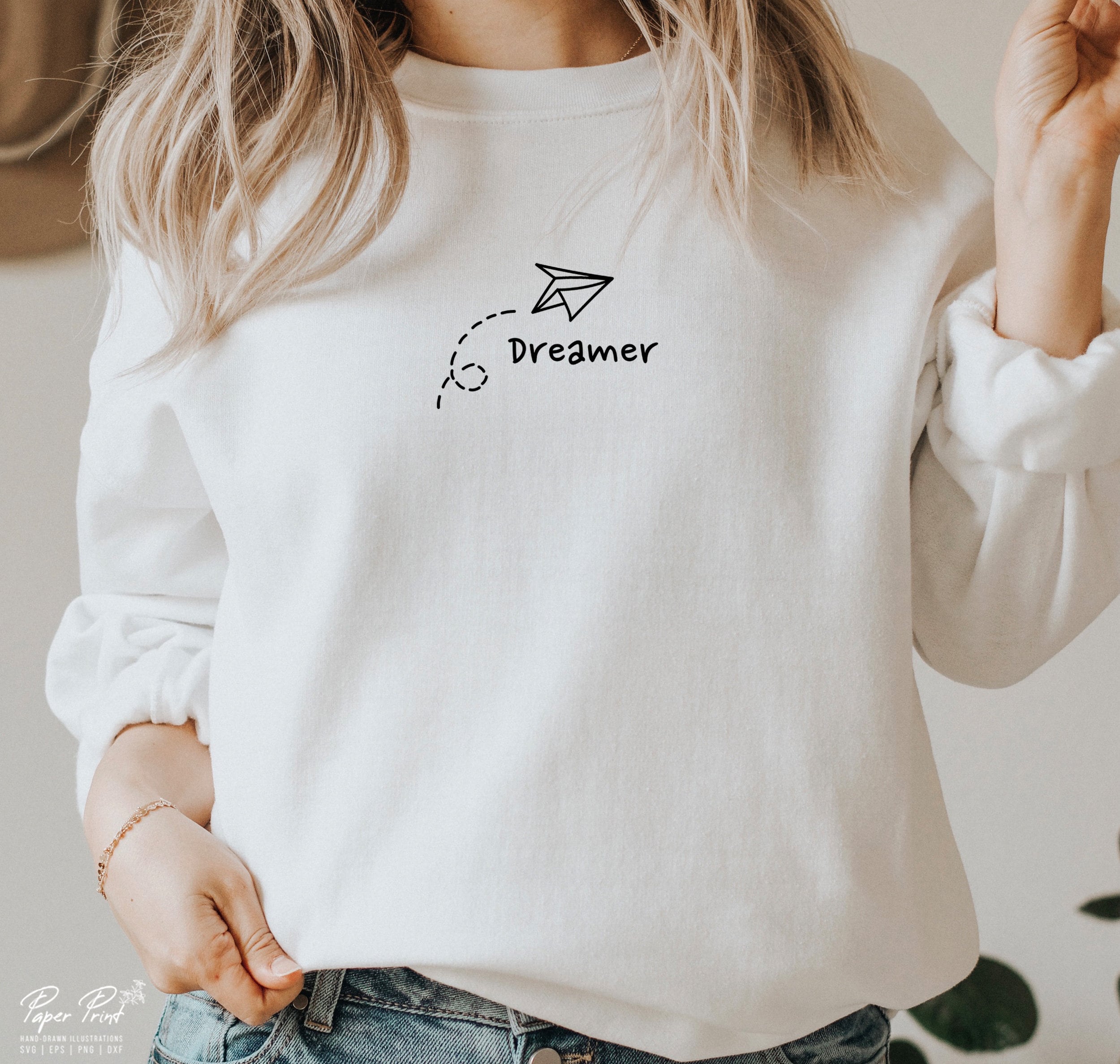 Dreamer SVG, Dreamer png, Positive SVG, Motivational SVG, Boho svg, minimal svg, minimal line illustrations svg, women shirt svg, Dxf Png