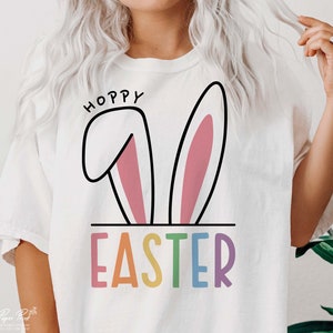 Hoppy easter SVG, happy easter SVG, easter bunny SVG, Easter Svg, Easter Shirt Svg, Easter Gift Svg, Funny Easter Svg, Png Dxf Sublimation image 1
