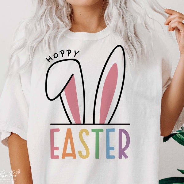 Hoppy easter SVG, happy easter SVG, easter bunny SVG, Easter Svg, Easter Shirt Svg, Easter Gift Svg, Funny Easter Svg, Png Dxf Sublimation