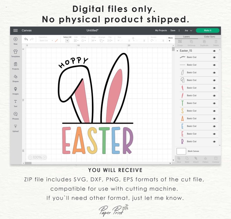 Hoppy easter SVG, happy easter SVG, easter bunny SVG, Easter Svg, Easter Shirt Svg, Easter Gift Svg, Funny Easter Svg, Png Dxf Sublimation image 5