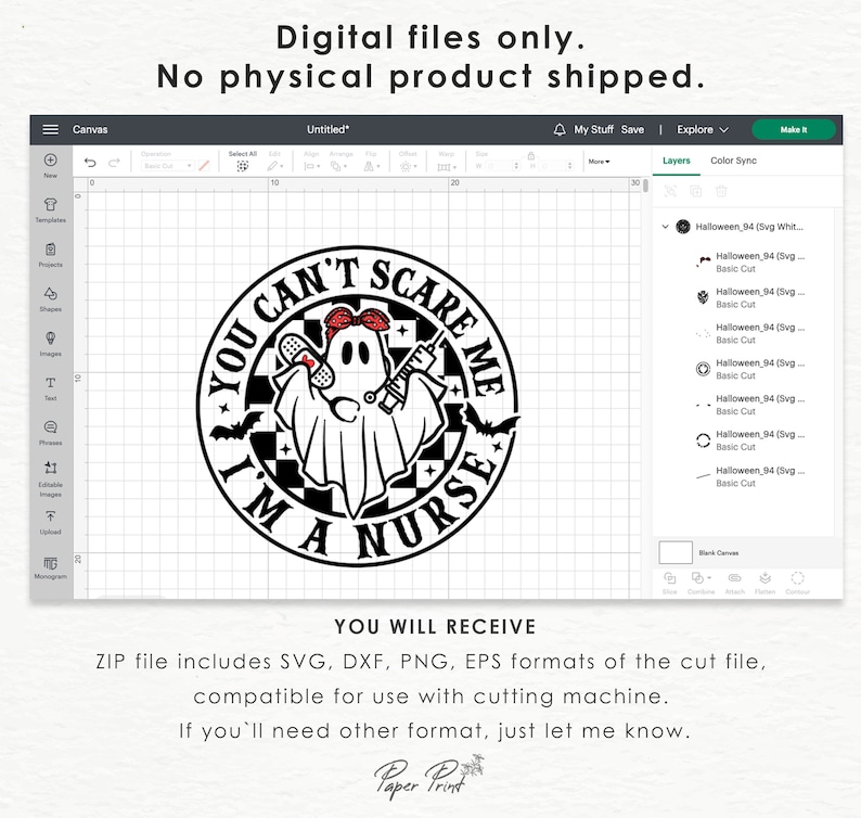 Puede incluir: Un dise&ntilde;o digital en blanco y negro de un fantasma con un pa&ntilde;uelo rojo y sosteniendo una jeringa. El fantasma est&aacute; dentro de un c&iacute;rculo con el texto "You Can't Scare Me I'm A Nurse".