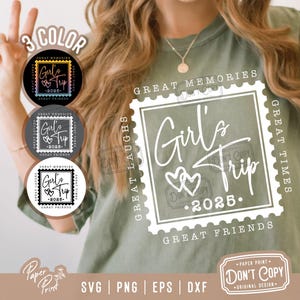 Viaje de chicas 2025 SVG PNG, Fin de semana de chicas Png, Mejores amigas, viajes, vacaciones, archivos Svg de amigas para Cricut, descarga digital por sublimación