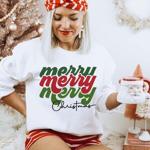 Retro Merry Christmas SVG, Groovy Jumper Design (Digital Download) image 3