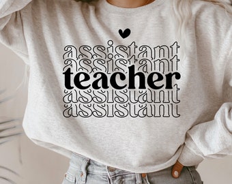 Assistente insegnante SVG, maglietta insegnante SVG, regalo per insegnante SVG, vita insegnante SVG, ritorno a scuola SVG, sublimazione PNG, file di taglio per Cricut