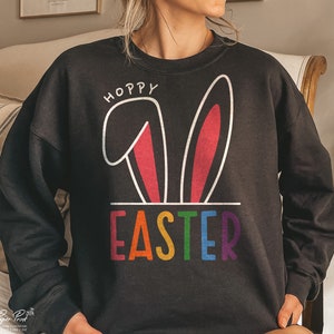 Hoppy easter SVG, happy easter SVG, easter bunny SVG, Easter Svg, Easter Shirt Svg, Easter Gift Svg, Funny Easter Svg, Png Dxf Sublimation image 2