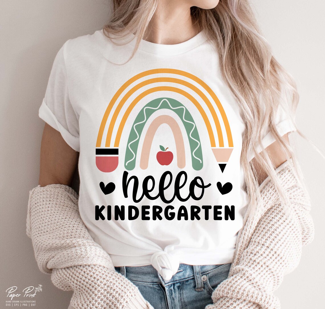 Hello Kindergarten Svg, Back to School Cut Files (digital Download) - Etsy