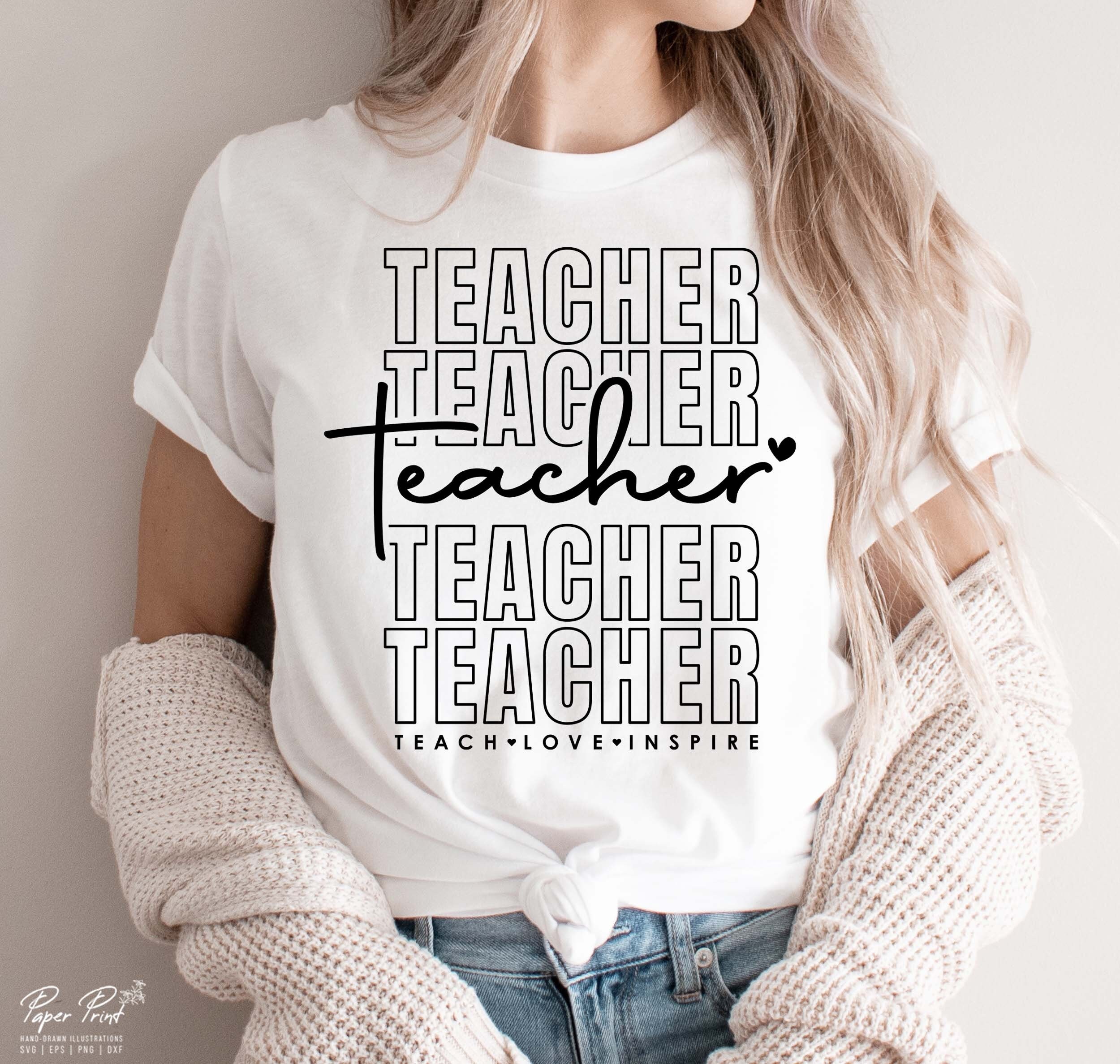 Teach Love Inspire Svg Png Teacher Svg Gift for Teacher Svg - Etsy