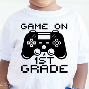 Game On 1ST Grade SVG PNG, Back to School SVG, Back To School Shirt Svg, 1ST Grade Shirt Svg, Gamer Boy Shirt Svg, Png Cricut Sublimation
