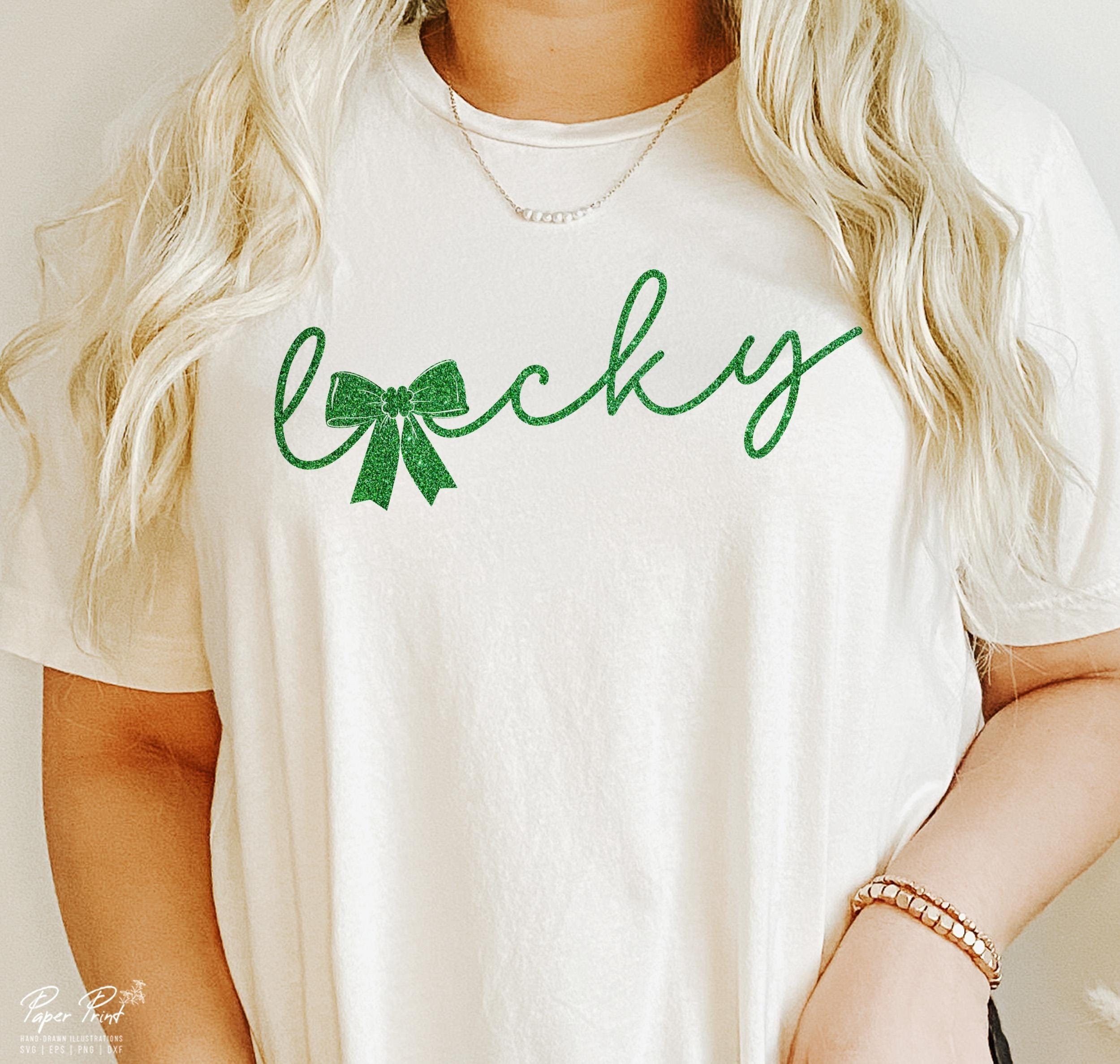 Lucky St. Patrick's Day Coquette: Shamrock PNG SVG (digital Files