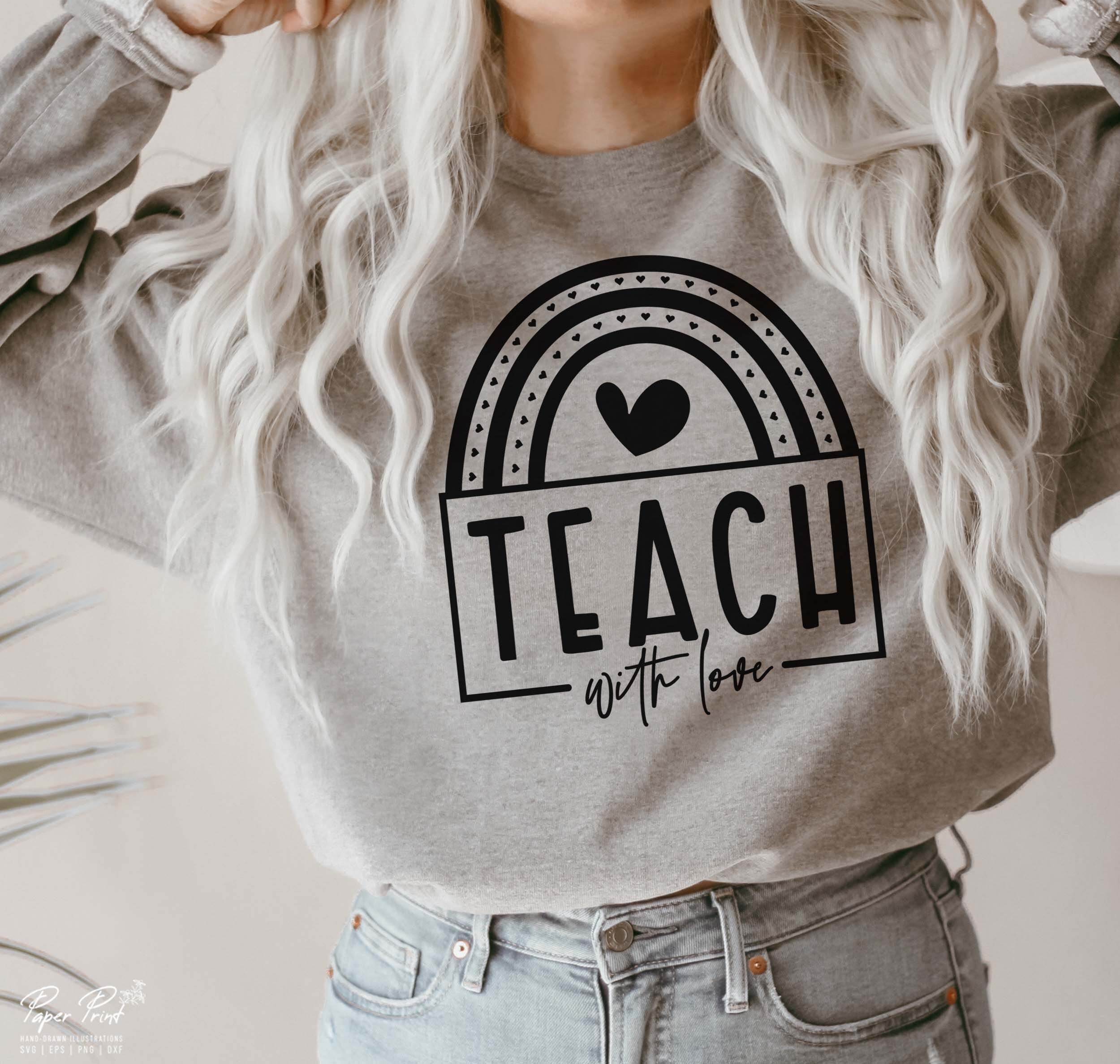 Teach With Love SVG, Teacher Life Shirt, Cricut Cut Files (digital ...