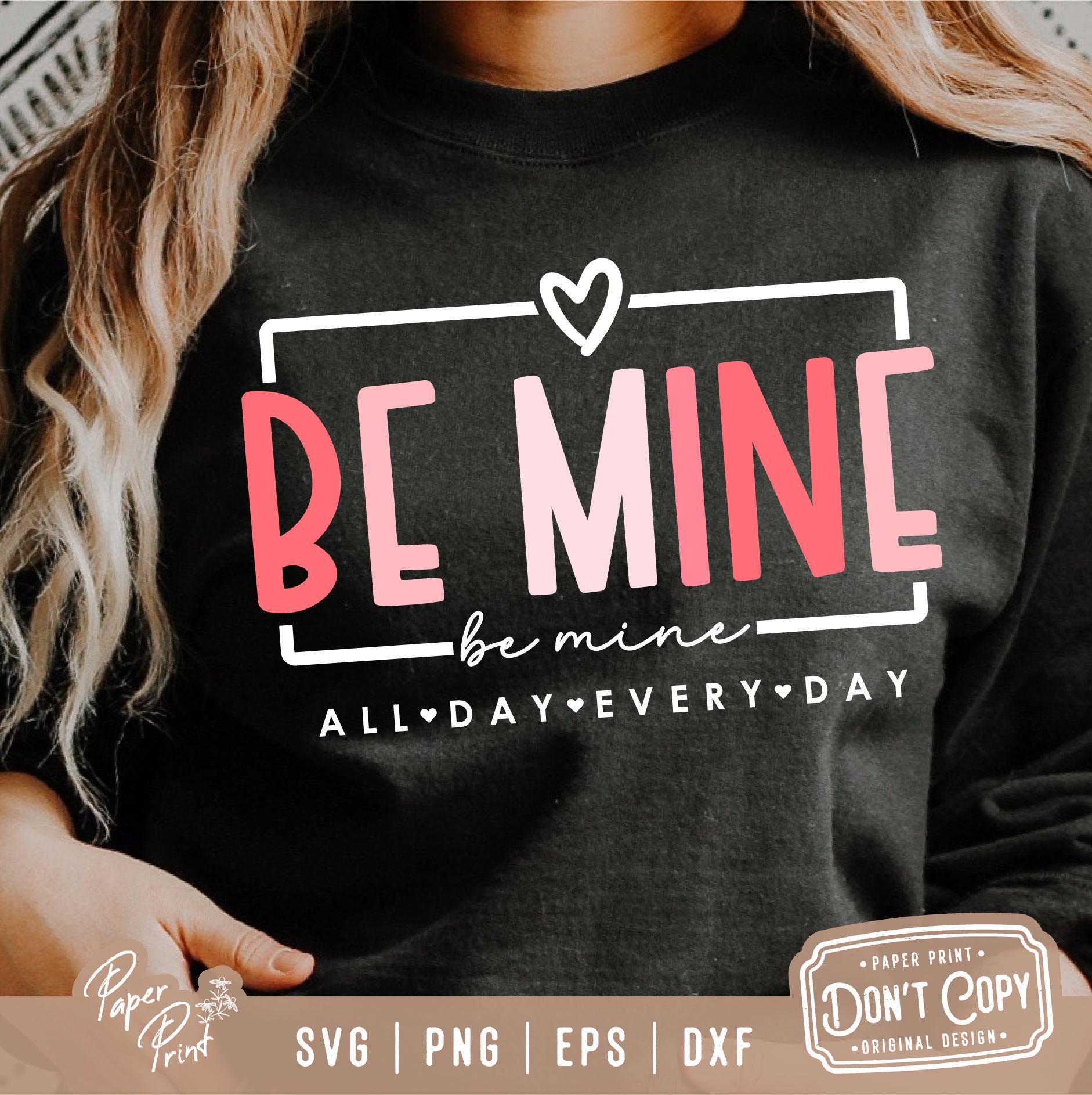 Be Mine Valentines Heart Png Svg, Faux Glitter Valentines Shirt Design ...