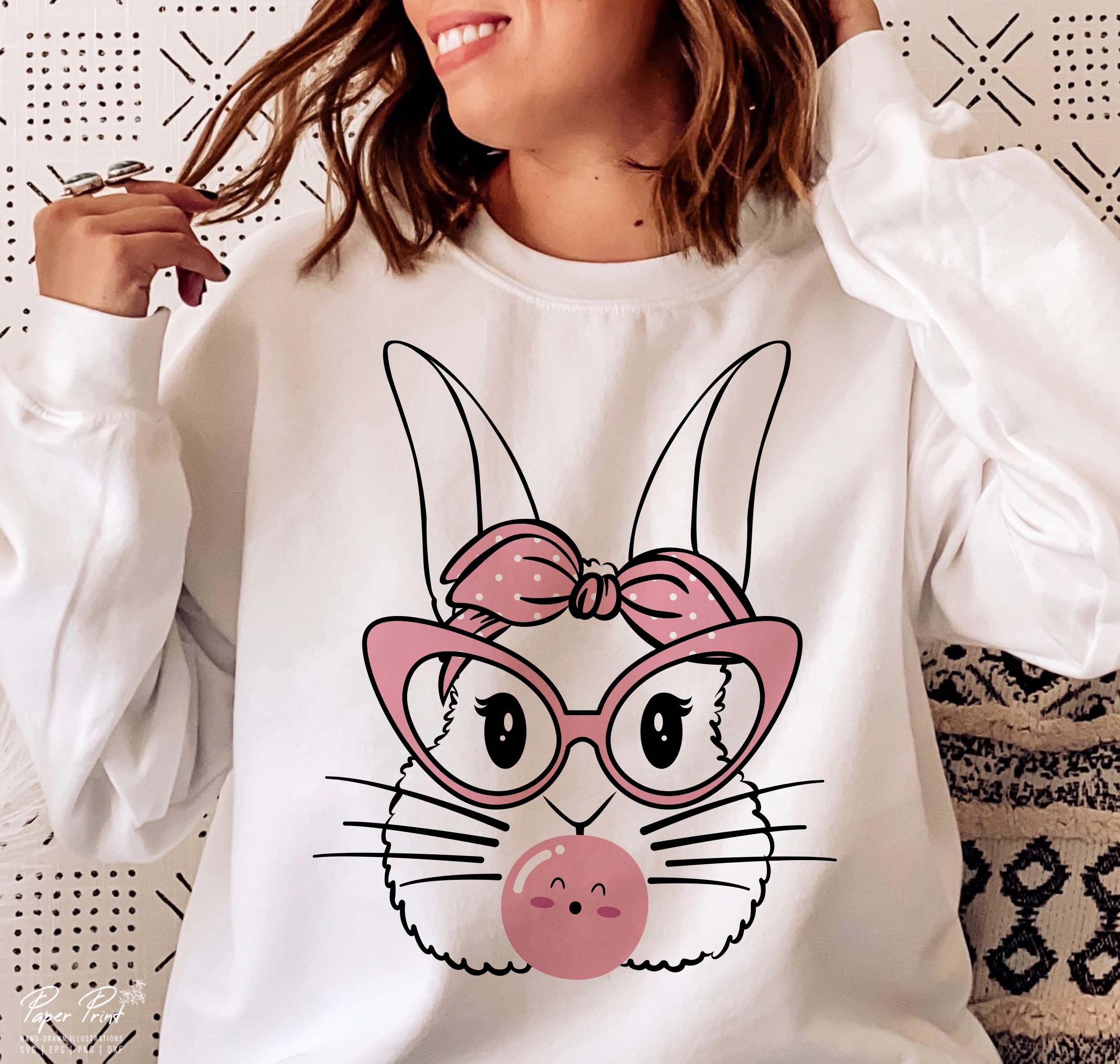 Easter Bunny With Glasses SVG, Easter Shirt Design (digital Files) - Etsy