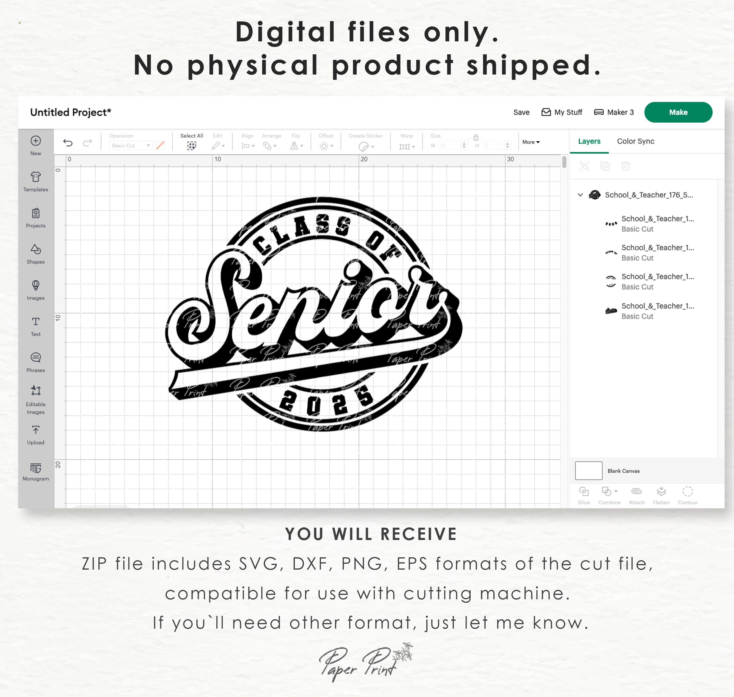 Senior 2025 SVG, Class of 2025 Senior SVG, Graduation SVG, High School ...