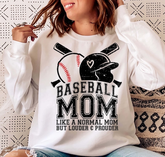 Baseball Mom SVG PNG, Loud and Proud Varsity Design (Digital Download)