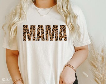 Arquivo SVG com estampa de leopardo para camiseta de mãe, estilo retrô (download digital)