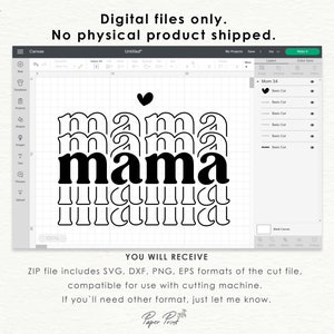 Retro Mama SVG, Mom Shirt Design, Mothers Day (Digital Files) image 5