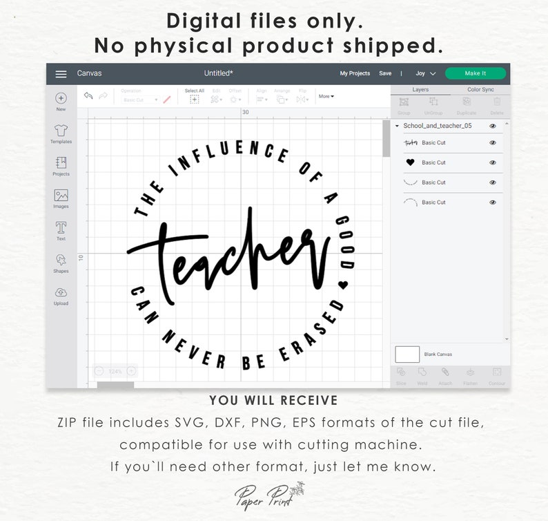 May include: A black and white digital design of a circle with the text "The influence of a good teacher can never be erased".