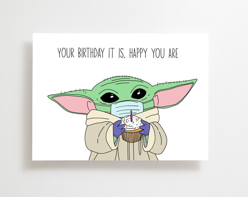 Baby Yoda Birthday Card Printable Free