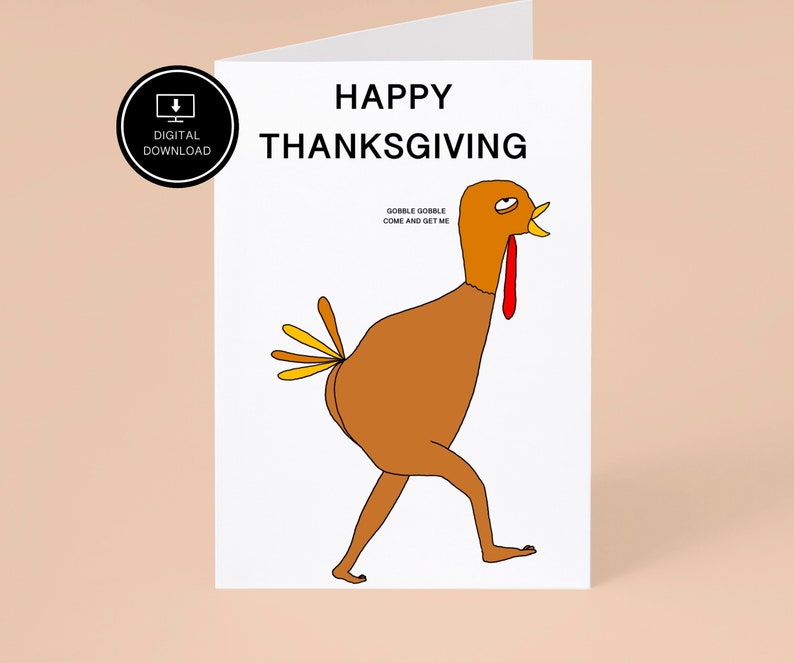 Happy Thanksgiving Card, Funny Thanksgiving Card, Printable Card ...