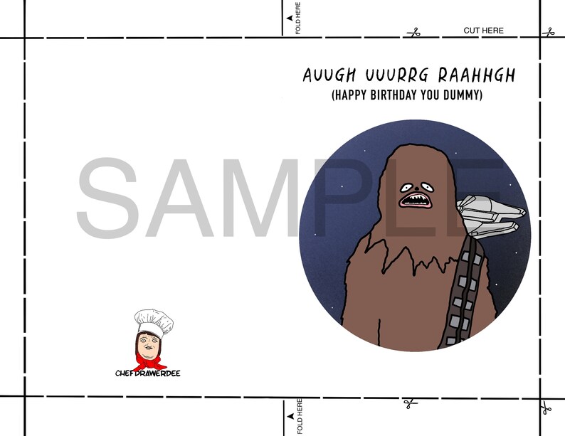 Printable Chewbacca Birthday Card Funny Chewy Greeting Card Etsy Printable Chewbacca Birthday Card Funny Chewy Greeting Card Etsy