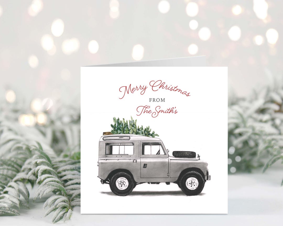 Personalised Family Christmas Card, Family Christmas Card, Land Rover ...