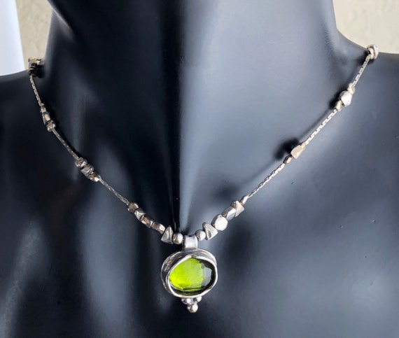 Silpada Sterling Silver Peridot Green Color Glass… - image 3