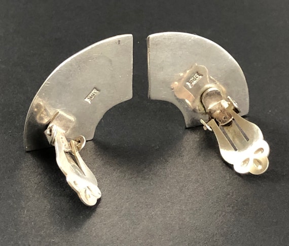 Sterling Silver 925 Ribbed Statement Modernist Mi… - image 7