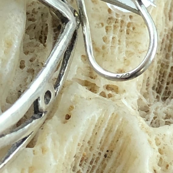 Sterling Silver Scroll Openwork Domed Teardrop-Sh… - image 10