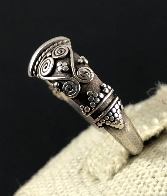 Bali Style Sterling Silver Stackable Ring Size 8 - image 5