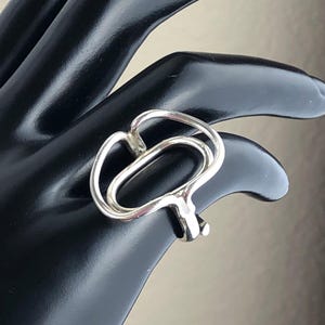 Estate Modernist Avant Garde Sterling Silver Wire Statement Pinkie Ring / Size 5.25 / Adjustable by Jeweler