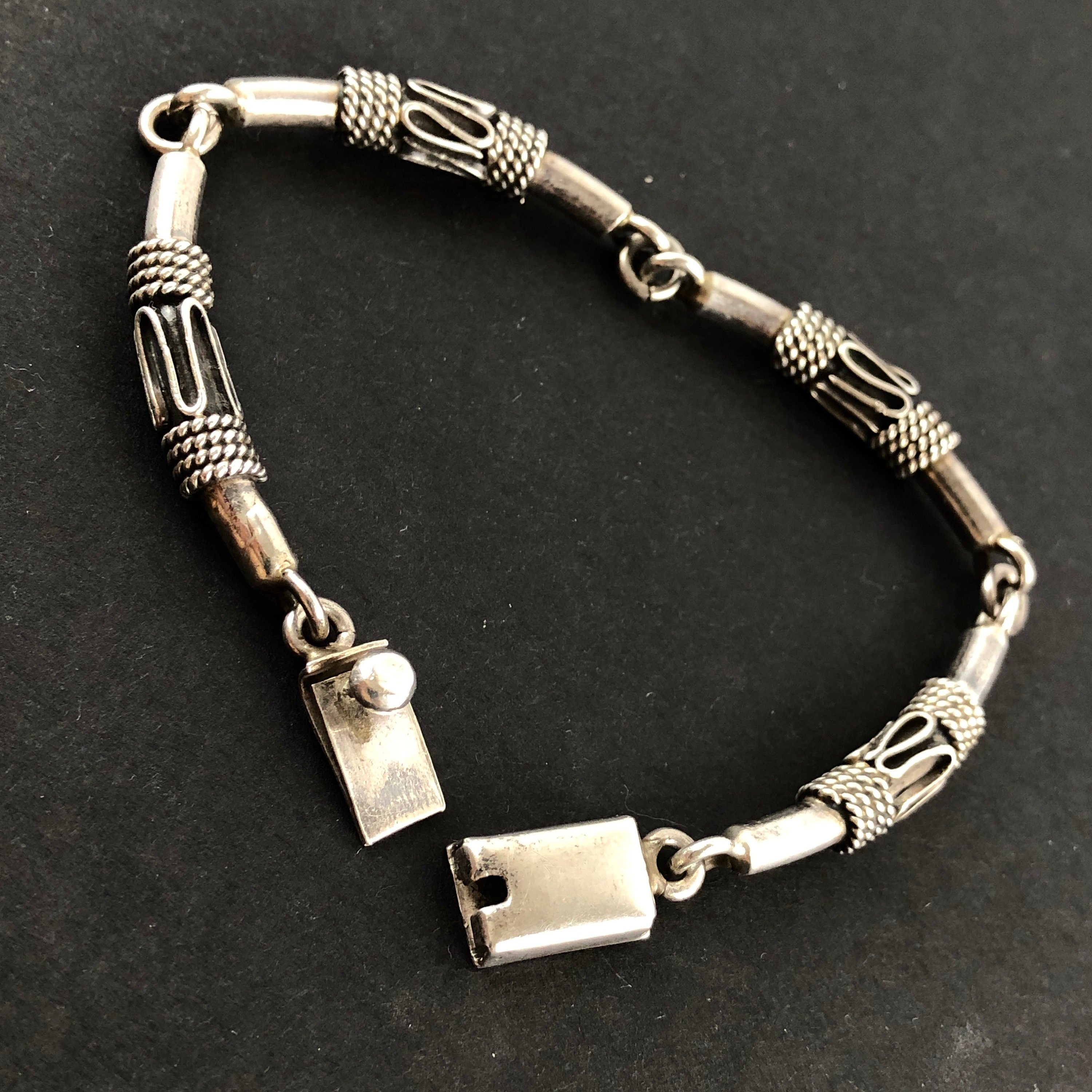 Estate Taxco TM-190 Sterling Silver Round Curved Tubes