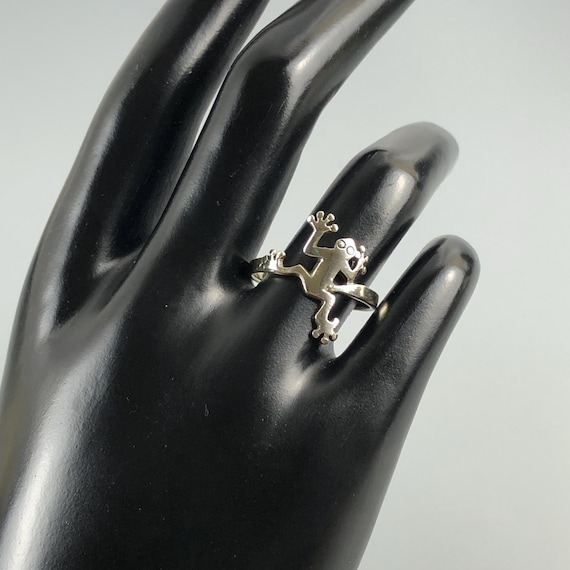 Sterling Silver 925 Frog Figural Stackable Ring S… - image 3