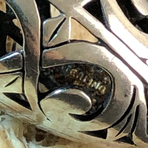 Sterling Silver Scroll, Openwork Ellipsoid, Rugby… - image 7