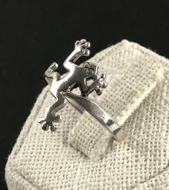 Sterling Silver 925 Frog Figural Stackable Ring S… - image 6