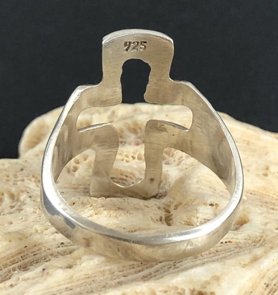 Sterling Silver Openwork Cross Shaped Statement R… - image 7