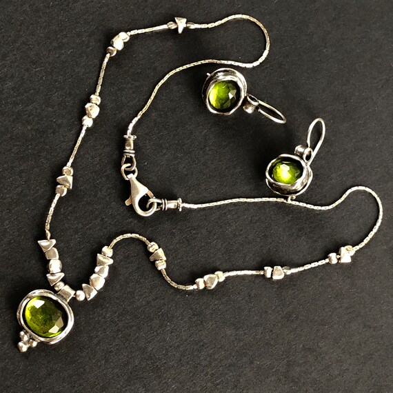 Silpada Sterling Silver Peridot Green Color Glass… - image 2