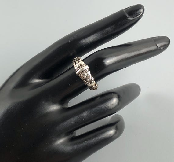Bali Style Sterling Silver Stackable Ring Size 8 - image 2