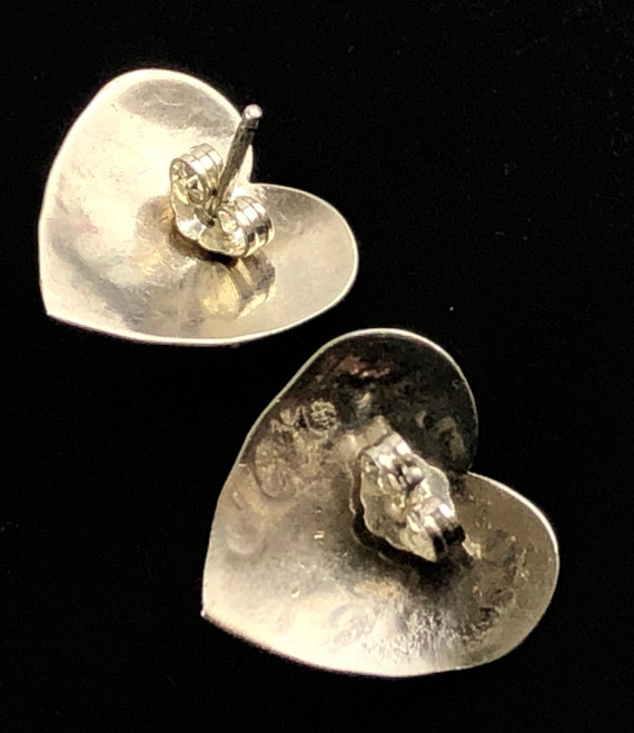 Malachite Sterling Silver Heart-Shaped Push-Back … - image 7