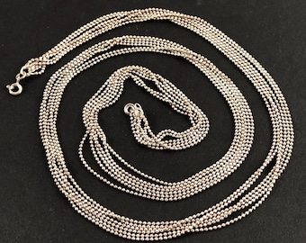 Sparkle in Style: Italian Sterling Silver 6-Strand Faceted Ball Chain Necklace, 24 Inch