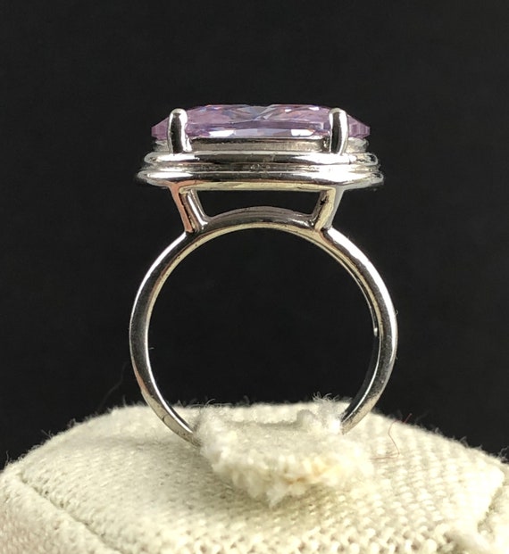 Vintage Sterling Silver Statement Solitaire Ring … - image 5