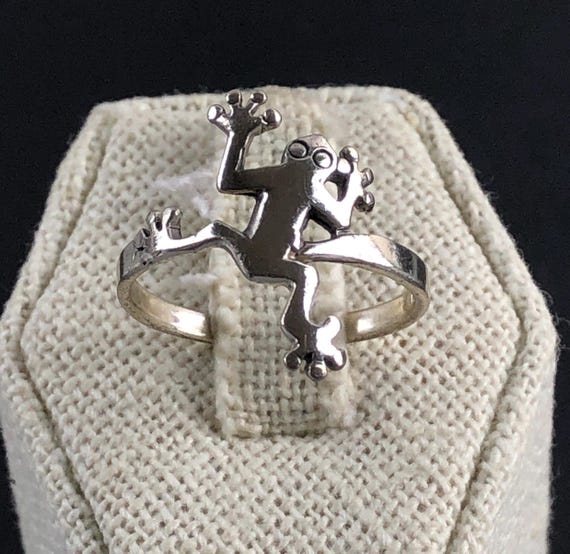 Sterling Silver 925 Frog Figural Stackable Ring S… - image 4