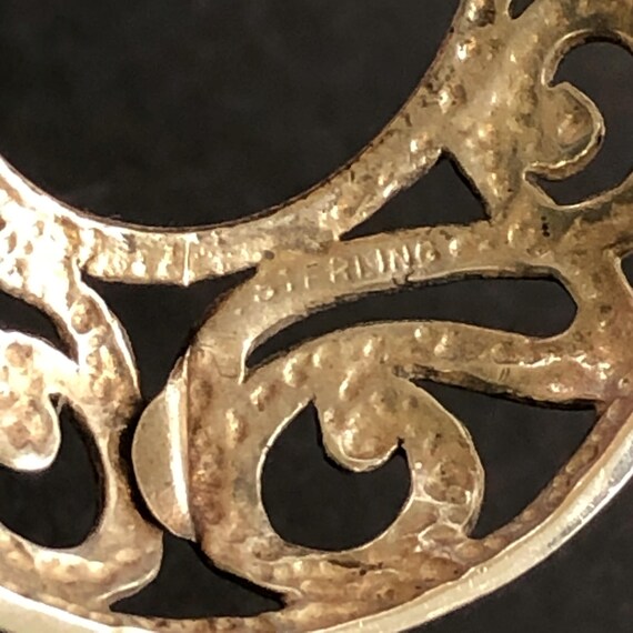 Sterling Silver Scroll Openwork Domed Teardrop-Sh… - image 9