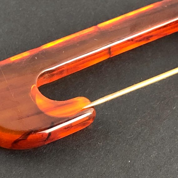 Vintage Marbled Root Beer Translucent Bakelite Sc… - image 9