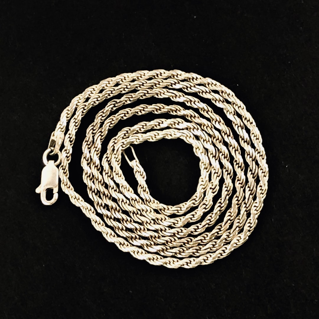 French Rope Style Chain 2 Mm Wide Twisted French Rope Italian Sterling Silver Chain / - Etsy