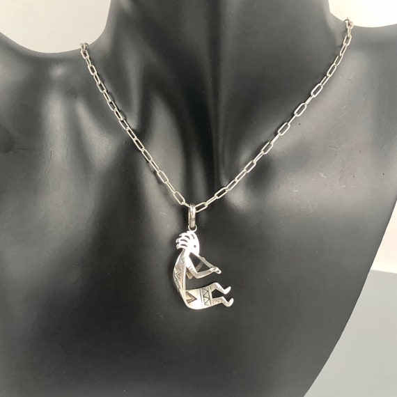 Southwest Flute Player Kokopelli Charm 3D Sterling Silver Southwest Flute Player Kokopelli Charm 3D Sterling Silver