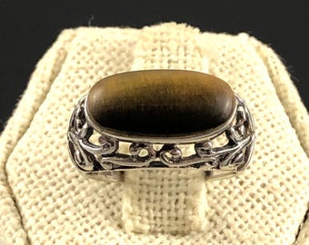 Handmade 925 Sterling Silver Diamond Shape Filigree Ring – UK Hallmarked – Cocktail Style – Gift Box Included
