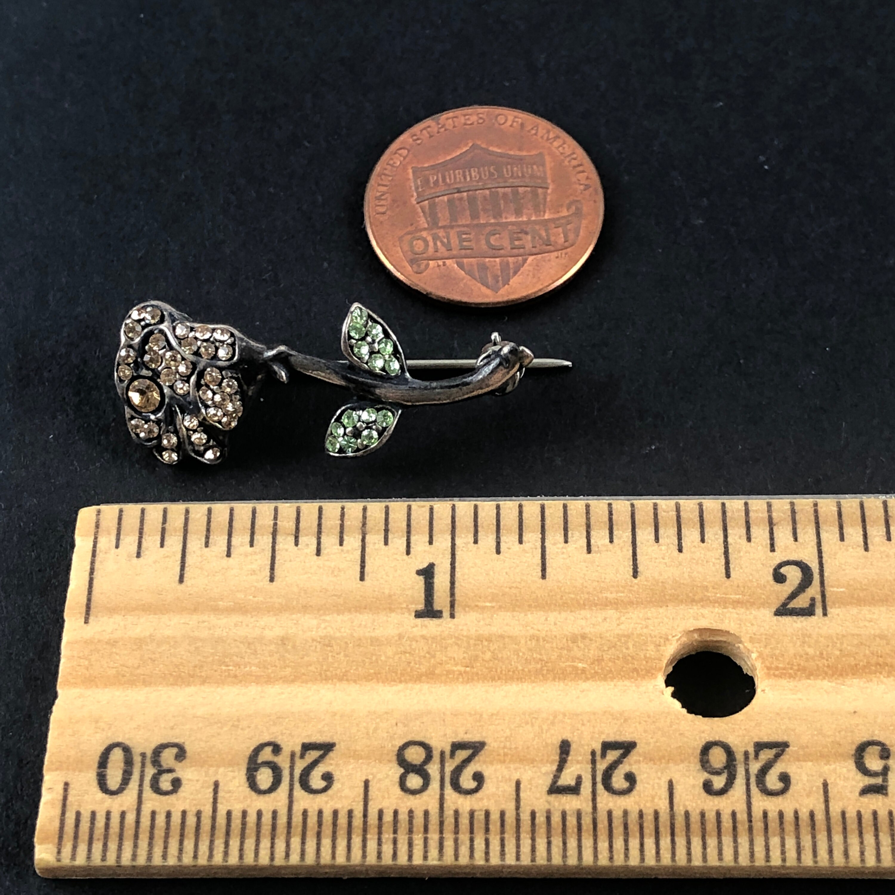 Broche vintage en forme de fleur en argent sterling avec