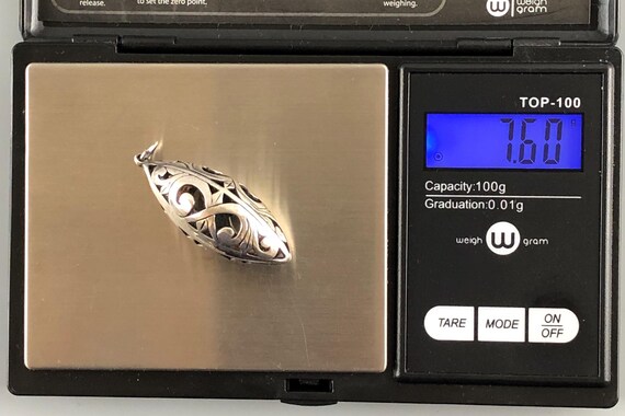 Sterling Silver Scroll, Openwork Ellipsoid, Rugby… - image 9