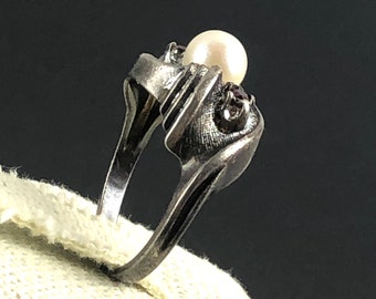 ヴィンテージ ファセット ルビー レッド トパーズとパール