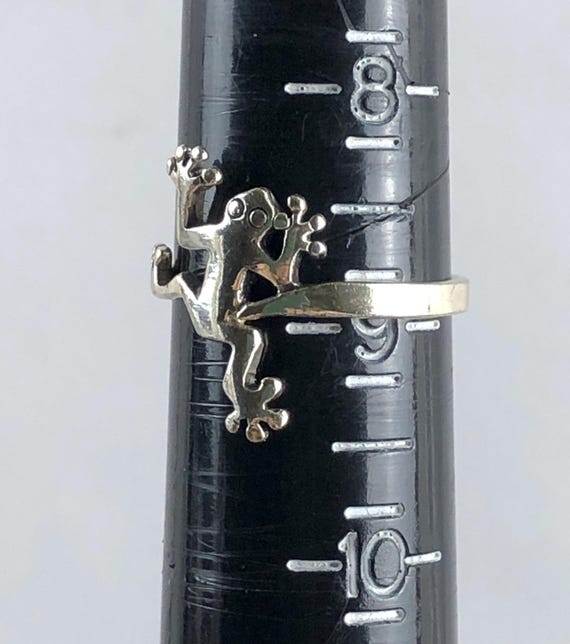 Sterling Silver 925 Frog Figural Stackable Ring S… - image 9